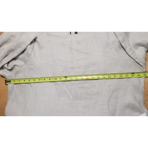 IC By Connie K Linen Biege Dress Striped Pockets Lagenlook Boho Size XXL - Picture 5 of 5